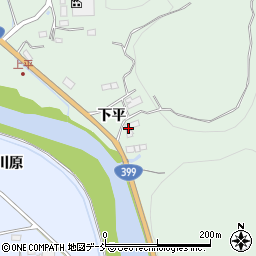 福島県いわき市小川町上平下平周辺の地図