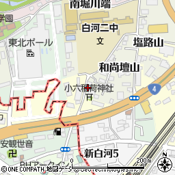 福島県白河市和尚壇山周辺の地図