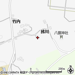福島県白河市久田野拂川周辺の地図