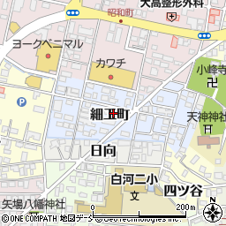 福島県白河市細工町周辺の地図