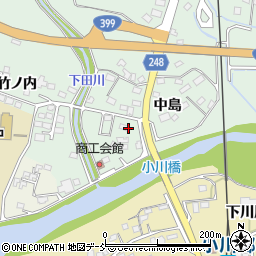 福島県いわき市小川町上平中島周辺の地図