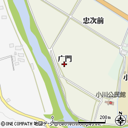 福島県いわき市小川町上小川广門周辺の地図