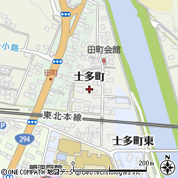 福島県白河市士多町周辺の地図