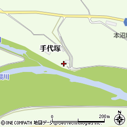 福島県白河市本沼手代塚周辺の地図