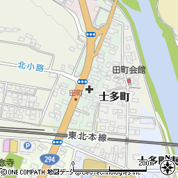 福島県白河市田町周辺の地図