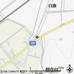 福島県白河市久田野白旗周辺の地図