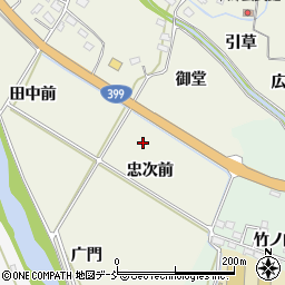 福島県いわき市小川町上小川忠次前周辺の地図
