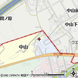 福島県白河市中山周辺の地図