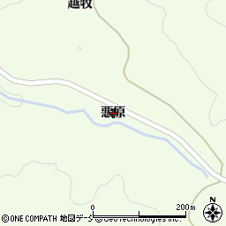 福島県石川郡古殿町山上悪原周辺の地図