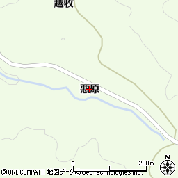 福島県古殿町（石川郡）山上（悪原）周辺の地図
