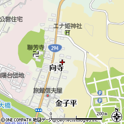 福島県白河市向寺周辺の地図
