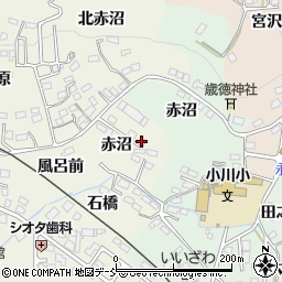 福島県いわき市小川町上小川赤沼周辺の地図