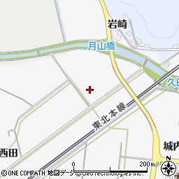 福島県白河市久田野西田周辺の地図