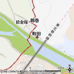福島県白河市町田周辺の地図