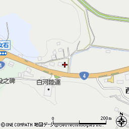 福島県白河市萱根西ノ内周辺の地図