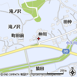 福島県いわき市大久町小久仲川周辺の地図