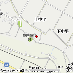 福島県いわき市小川町福岡上中平周辺の地図