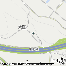 福島県白河市萱根大窪周辺の地図
