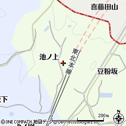 福島県白河市本沼池ノ上周辺の地図