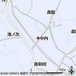 福島県白河市大和田中内周辺の地図