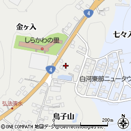 福島県白河市萱根鳥子山周辺の地図
