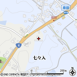 福島県白河市泉田七々入周辺の地図