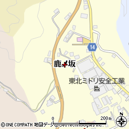 福島県石川町（石川郡）鹿ノ坂周辺の地図