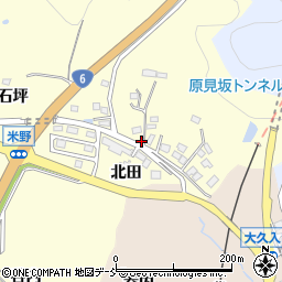 福島県いわき市大久町大久北田周辺の地図