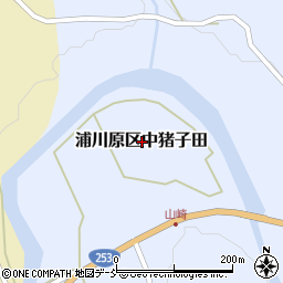 新潟県上越市浦川原区中猪子田周辺の地図