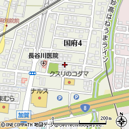 新潟県上越市国府4丁目周辺の地図