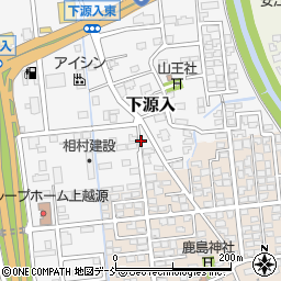 新潟県上越市下源入周辺の地図