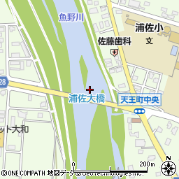 浦佐大橋周辺の地図