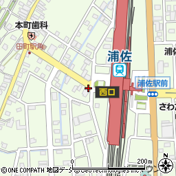 浦佐駅西口周辺の地図