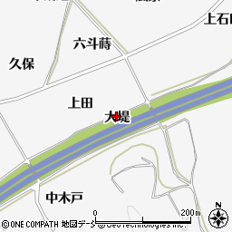 福島県泉崎村（西白河郡）踏瀬（大堤）周辺の地図