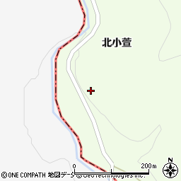 福島県白河市大信隈戸北小萱周辺の地図