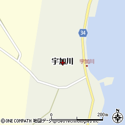 石川県鳳珠郡穴水町宇加川周辺の地図
