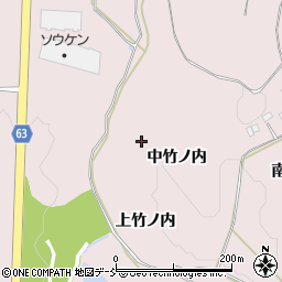 福島県須賀川市狸森中竹ノ内周辺の地図