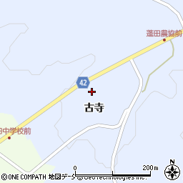 福島県石川郡平田村上蓬田古寺周辺の地図