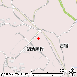 福島県須賀川市狸森鍛治屋作周辺の地図