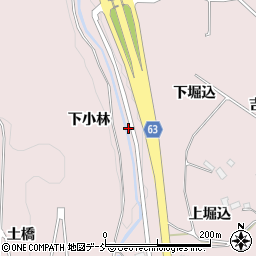 福島県須賀川市狸森下小林周辺の地図
