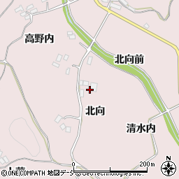 福島県須賀川市狸森北向周辺の地図