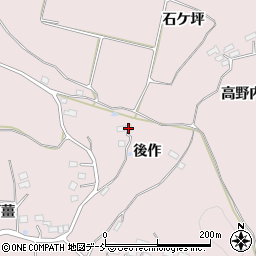 福島県須賀川市狸森後作周辺の地図