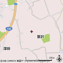 福島県須賀川市前田川蟹沢周辺の地図