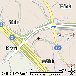 福島県須賀川市雨田狐山周辺の地図