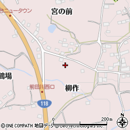 福島県須賀川市前田川柳作周辺の地図