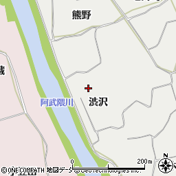 福島県須賀川市市野関渋沢周辺の地図