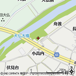福島県須賀川市市野関小高内周辺の地図