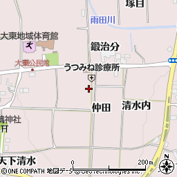 福島県須賀川市小作田仲田周辺の地図