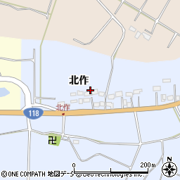 福島県須賀川市木之崎北作周辺の地図