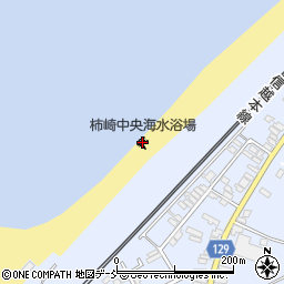柿崎中央海水浴場周辺の地図